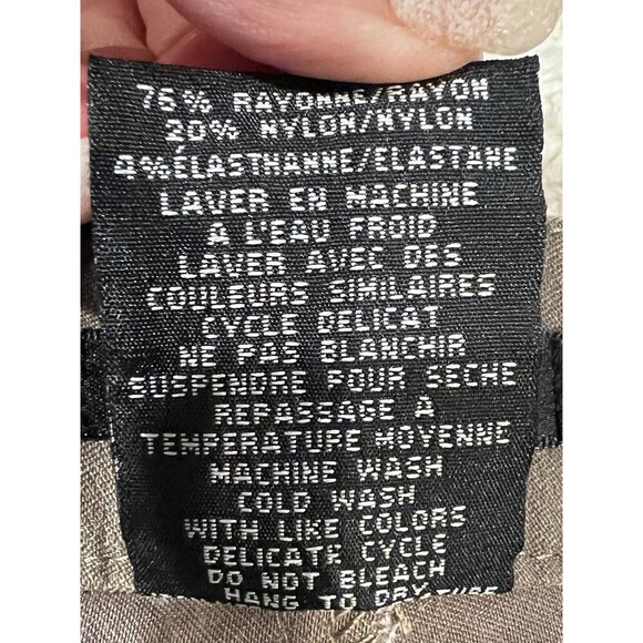 Simon Chang Denim Brown Stretch Business Office Crop Pants size 10 - Picture 8 of 8